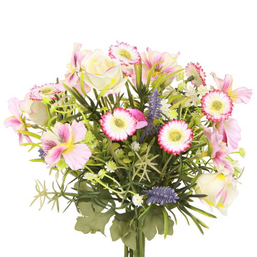 Floristik24 Artificial flower bouquet in cream pink purple green Ø18cm H25cm