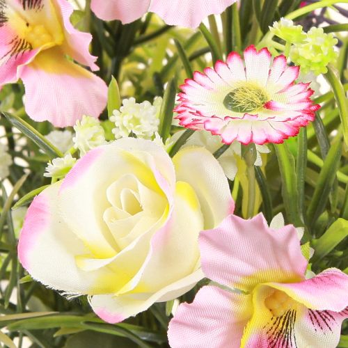 Product Artificial flower bouquet in cream pink purple green Ø18cm H25cm