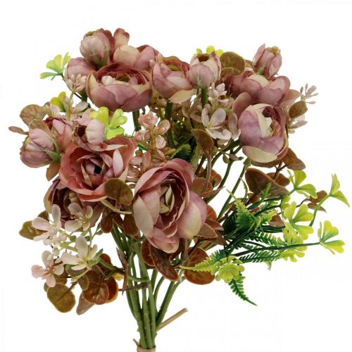Product Artificial flowers deco bouquet ranunculus artificial pink 32cm
