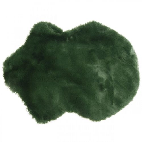 Decorative fur rug green faux fur 55×38cm