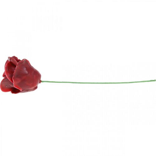 Floristik24 Artificial roses Bordeaux wax roses decorative roses wax Ø6cm 18 pcs