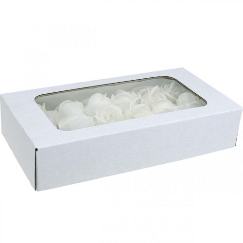 Artificial roses cream wax roses decorative roses wax Ø6cm 18 pcs | Floristik24.co.uk