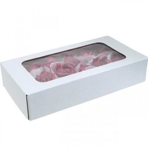 Product Artificial roses fuchsia wax roses decorative roses wax Ø6cm 18 pcs