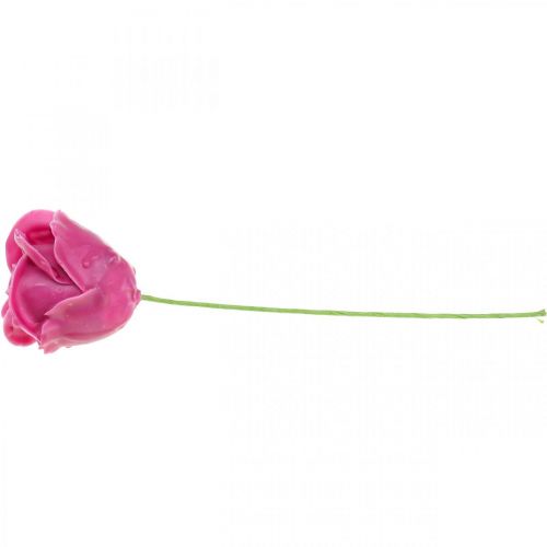 Product Artificial roses fuchsia wax roses decorative roses wax Ø6cm 18 pcs