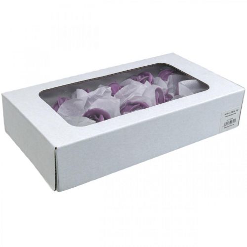 Product Artificial roses violet wax roses decorative roses wax Ø6cm 18 pcs