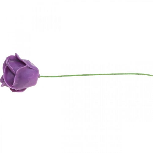 Product Artificial roses violet wax roses decorative roses wax Ø6cm 18 pcs
