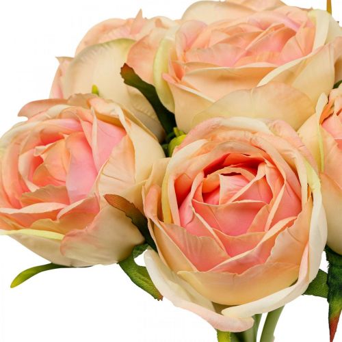 Floristik24 Artificial roses pink artificial roses 28cm bunch 7 pieces