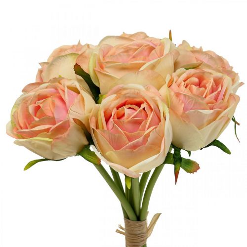 Floristik24 Artificial roses pink artificial roses 28cm bunch 7 pieces