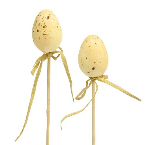 Floristik24 Plastic quail eggs on wooden stick 4cm 24pcs