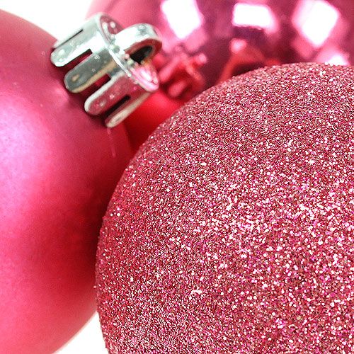 Floristik24 Plastic Christmas balls pink Ø6cm 10pcs