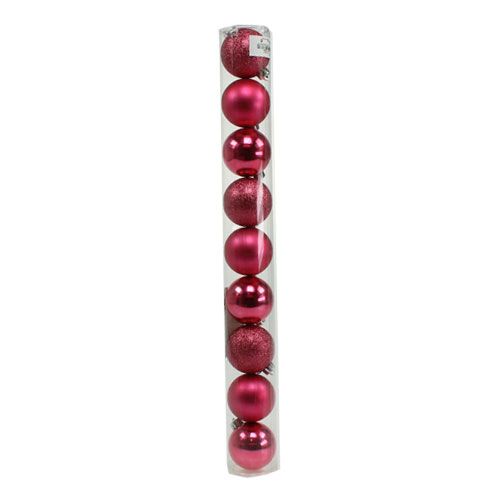 Floristik24 Plastic Christmas balls pink Ø6cm 10pcs