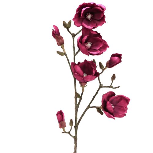 Floristik24 Artificial Magnolia Branch Artificial Flowers Bordeaux L100cm