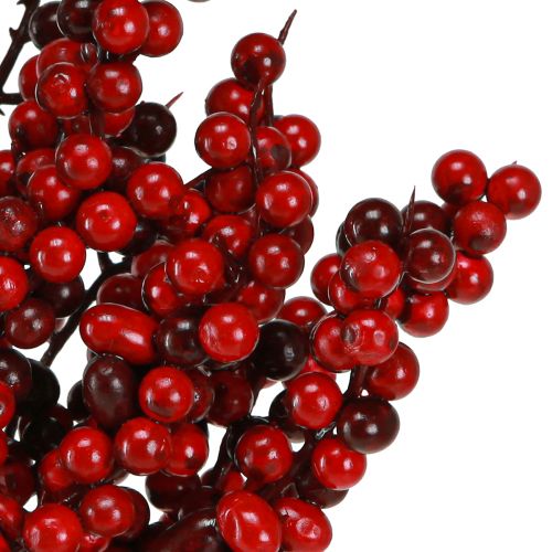 Product Artificial branch with red berries autumn Christmas 60cm 2pcs