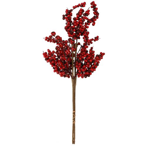 Product Artificial branch with red berries autumn Christmas 60cm 2pcs
