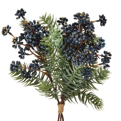 Artificial juniper branches with berries, needle branches, 45 cm, 3 pieces
