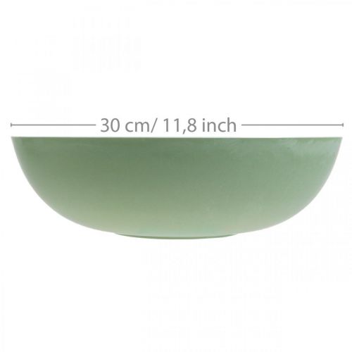 Product Round planter, flower decoration, plastic bowl, vessel for arrangements green, white mottled H8.5cm Ø30cm