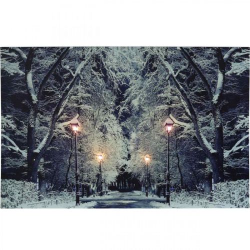 Product LED picture winter landscape park with lanterns LED mural 58x38cm