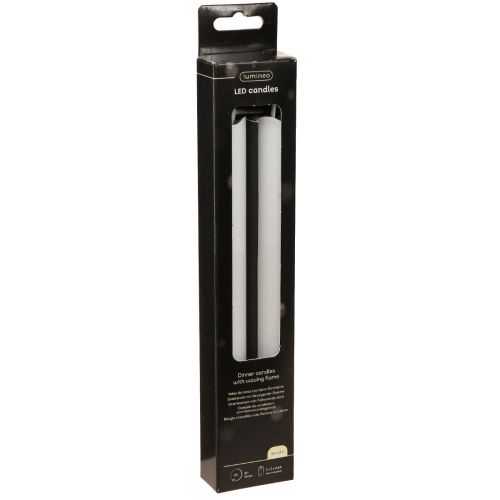 Product LED Candle Wax Taper Candles White For Battery 24cm 2 Pcs