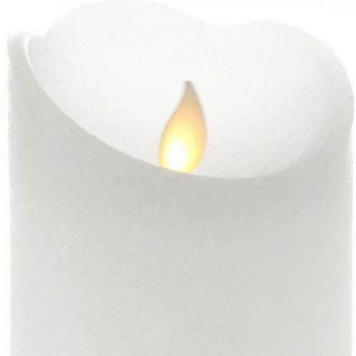 Floristik24 LED candle wax pillar candle warm white Ø7.5cm H12.5cm