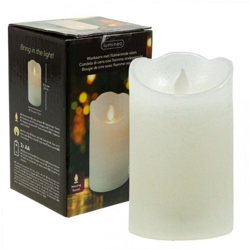Floristik24 LED candle wax pillar candle warm white Ø7.5cm H12.5cm