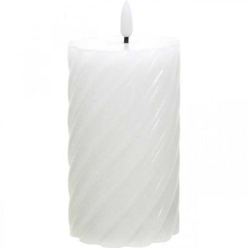 Floristik24 LED candle with timer white warm white real wax Ø7.5cm H15cm