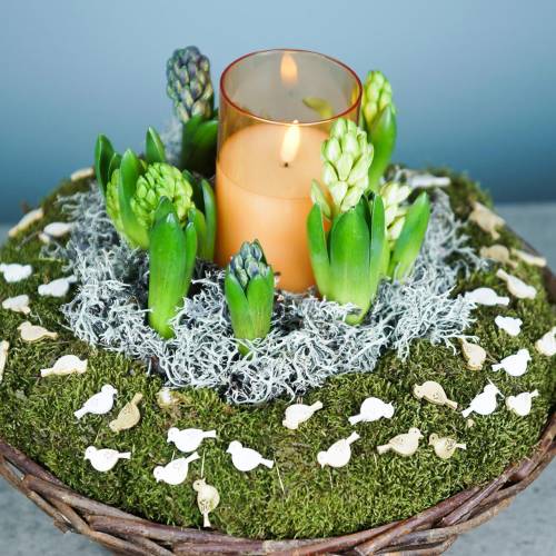 Floristik24 LED candle in a glass real wax orange Ø10cm H15cm