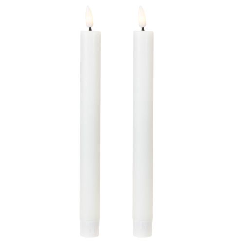 LED candles white taper candles wax warm white 24.5cm 2 pieces