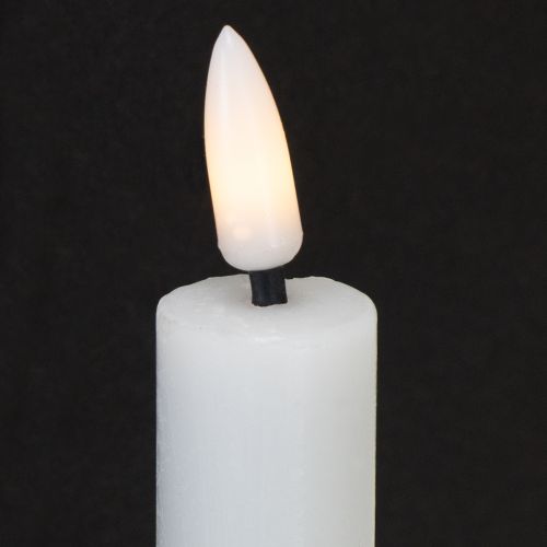Floristik24 LED candles white taper candles wax warm white 24.5cm 2 pieces