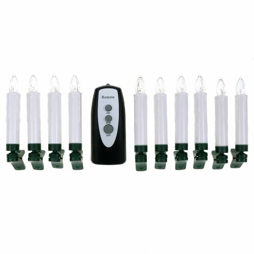 Product LED tree candles 10cm warm white with remote control 10pcs