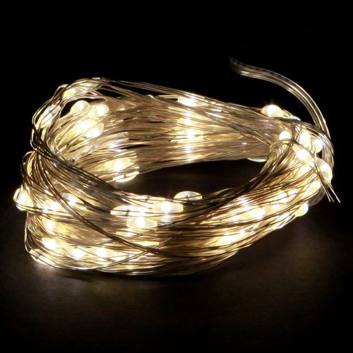 LED light chain 100 Micro LED warm white timer 4 pieces
