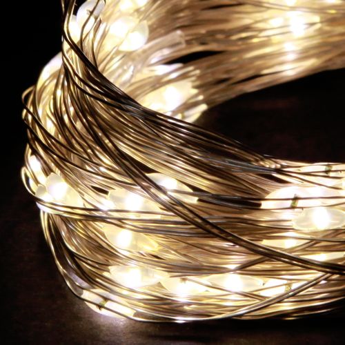 Product LED light chain 100 Micro LED warm white timer 4 pieces