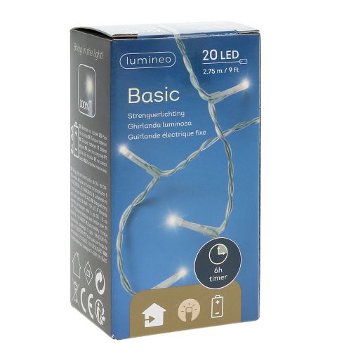 Floristik24 LED fairy lights warm white with timer 20 275cm