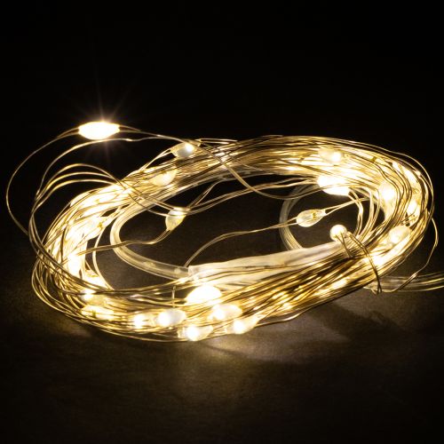Floristik24 LED string lights, 50 bulbs, battery operated, 5m, warm white