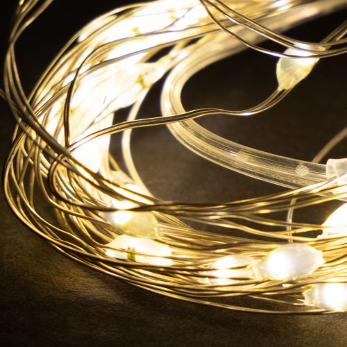 Product LED string lights, 50 bulbs, battery operated, 5m, warm white