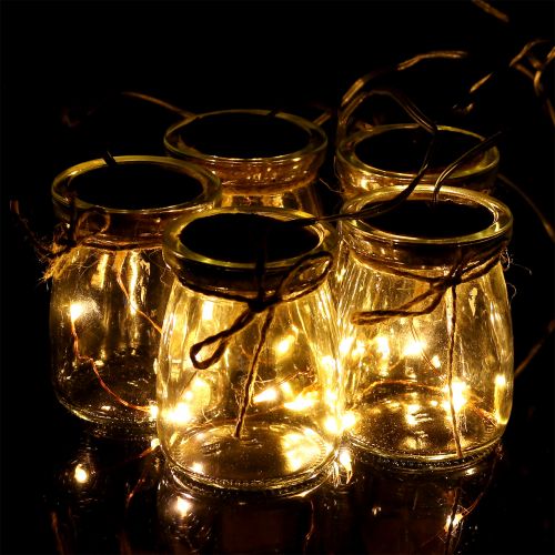 Floristik24 LED light chain in glass warm white 70cm 15 lights