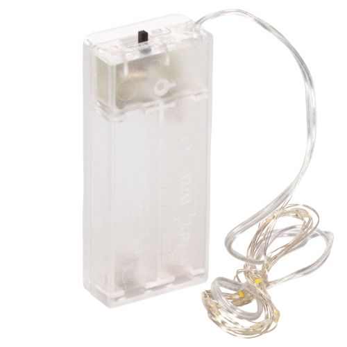 Luminous Battery-Operated Warm White LED Light Chain 10 LEDs 1m for Indoor Use | Floristik24.co.uk