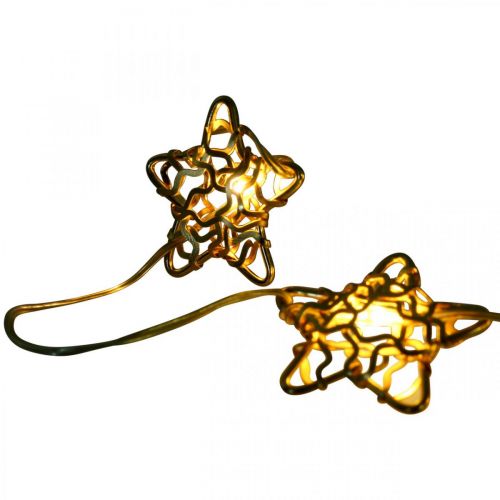 Product LED light chain stars micro LED timer inside gold 1.90m