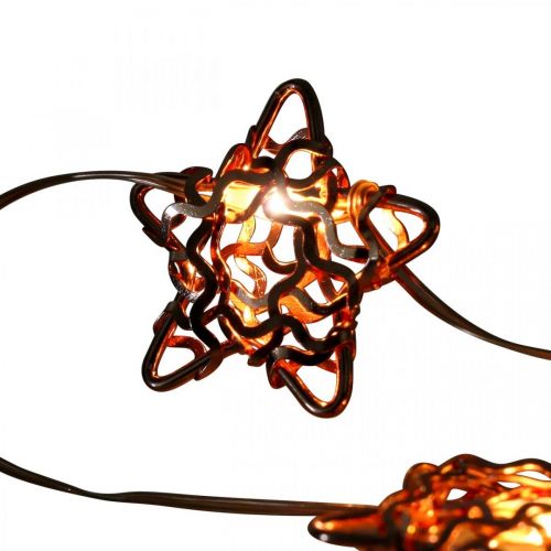 Floristik24 LED light chain stars micro LED timer inside copper 1.90m