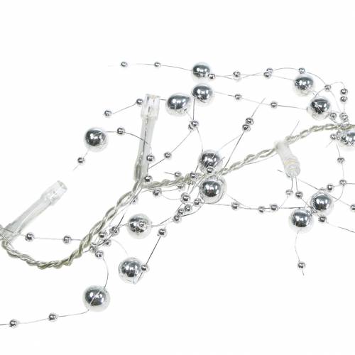 Product LED light chain pearl garland silver warm white L120cm
