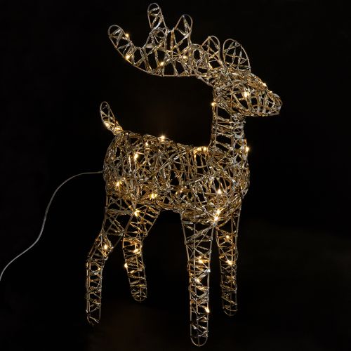 LED Reindeer Metal Christmas Decoration Indoor Golden H40cm
