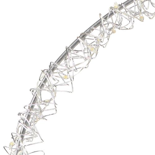 Product LED ring metal decoration for hanging silver warm white 30cm