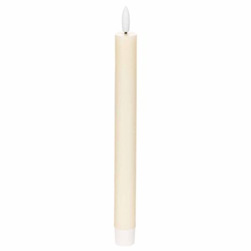 ProductNameCream White Real Wax LED Taper Candles, 24 cm, Warm White Light, Six Hour Timer, Set of 2/ProductName
ProductDescription<h2>LED Taper Candles for Indoor Table and Home Decor</h2>
<p>This set contains two cream white LED taper candles made from 
