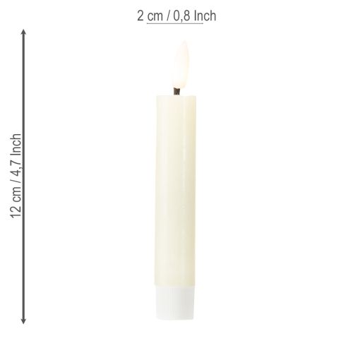 Floristik24 LED candle cream warm white real wax H14.5cm 2 pieces