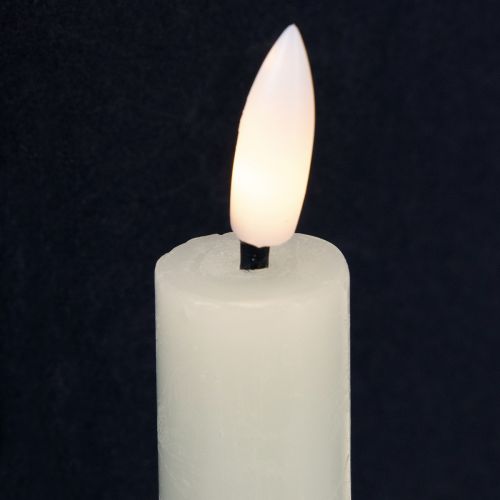 Floristik24 LED candle cream warm white real wax H14.5cm 2 pieces