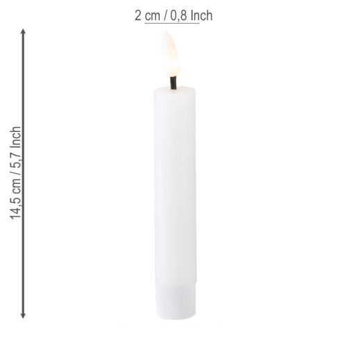 Product LED stick candle white wax candle LED warm white 14.5cm 2 pieces