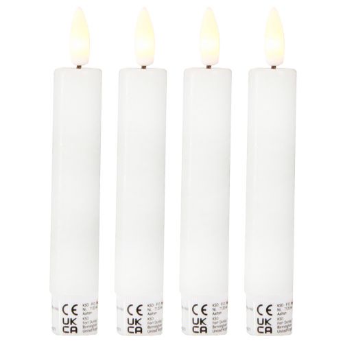 Floristik24 LED candles with timer warm white real wax 14.5cm 4pcs