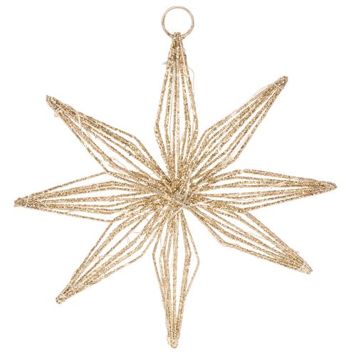 LED Wire Star Decoration with 20 Warm White LEDs, 22cm, Indoor Hanging Ornament
