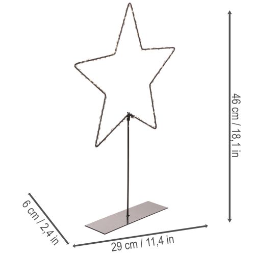 LED Star with Battery Compartment on Metal Base, 46cm, Black | Floristik24.co.uk