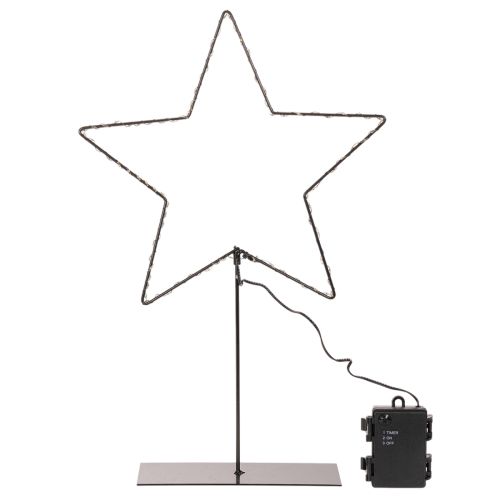 LED Star with Battery Compartment on Metal Base, 46cm, Black | Floristik24.co.uk