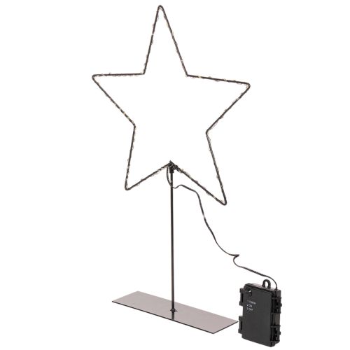 LED Star with Battery Compartment on Metal Base, 46cm, Black | Floristik24.co.uk